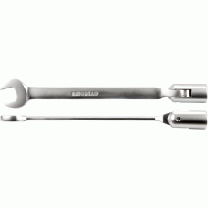 Combination open end socket hinged wrench